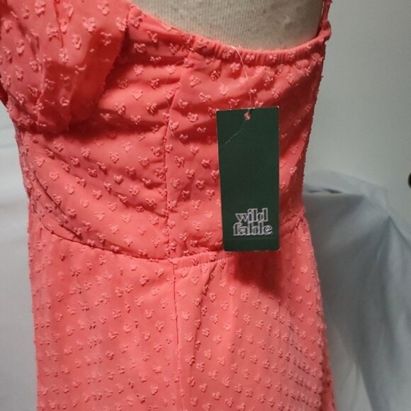 Wild Fable Orange Ruched Babydoll Sundress - Picture 5 of 9